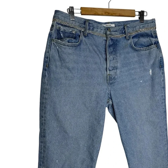 GRLFRND Karolina  Embellished High Rise Button-Fly Skinny Denim Jeans Size 31 - Picture 8 of 16